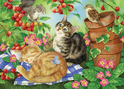 Cobble Hill 350 Piece Puzzle Under The Cherry Tree-Sample Poster Included