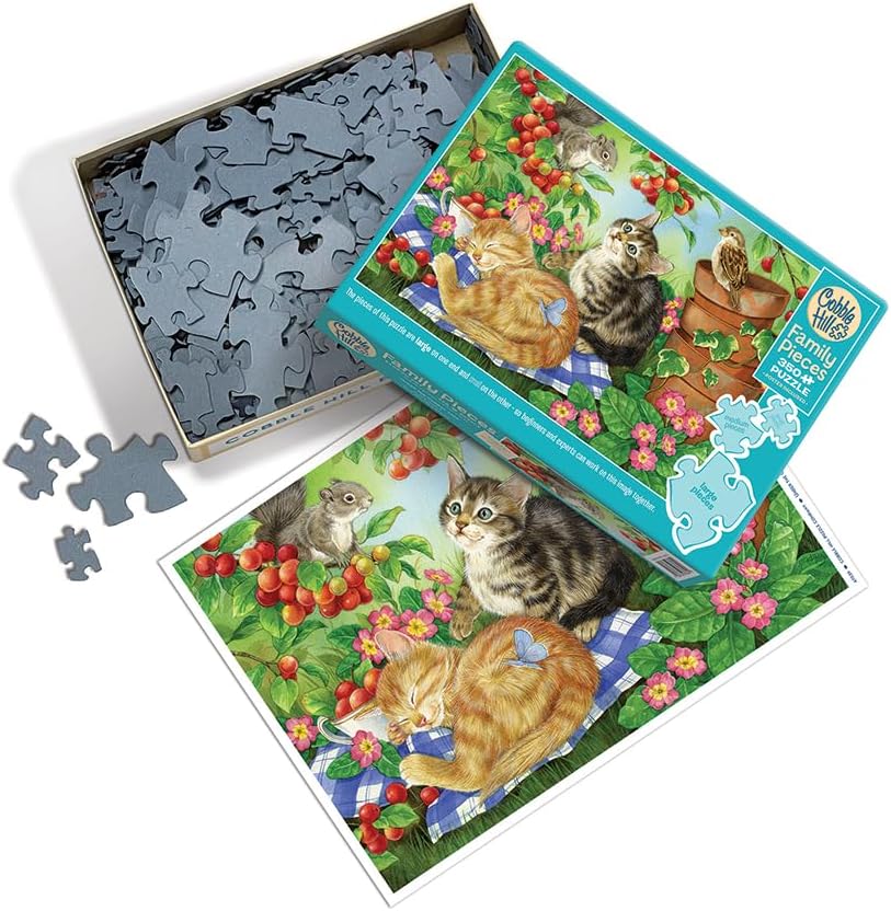 Cobble Hill 350 Piece Puzzle Under The Cherry Tree-Sample Poster Included