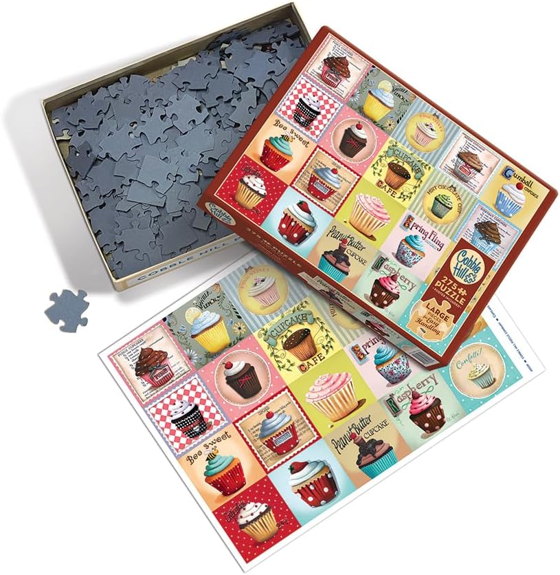 Cobble Hill 275 Piece Easy-Handling Puzzle Cupcake Cafe-Sample Poster Included