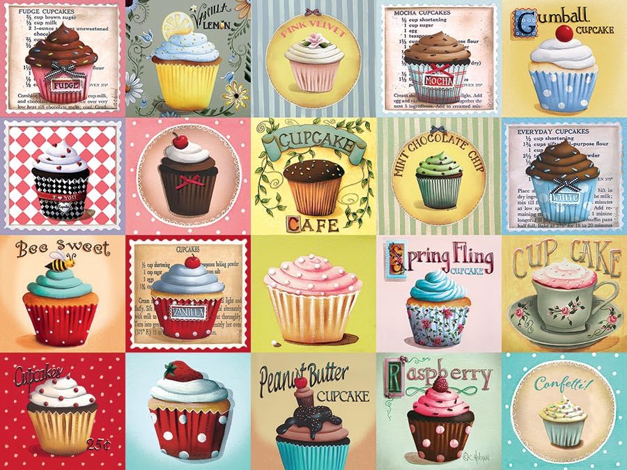 Cobble Hill 275 Piece Easy-Handling Puzzle Cupcake Cafe-Sample Poster Included