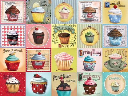 Cobble Hill 275 Piece Easy-Handling Puzzle Cupcake Cafe-Sample Poster Included