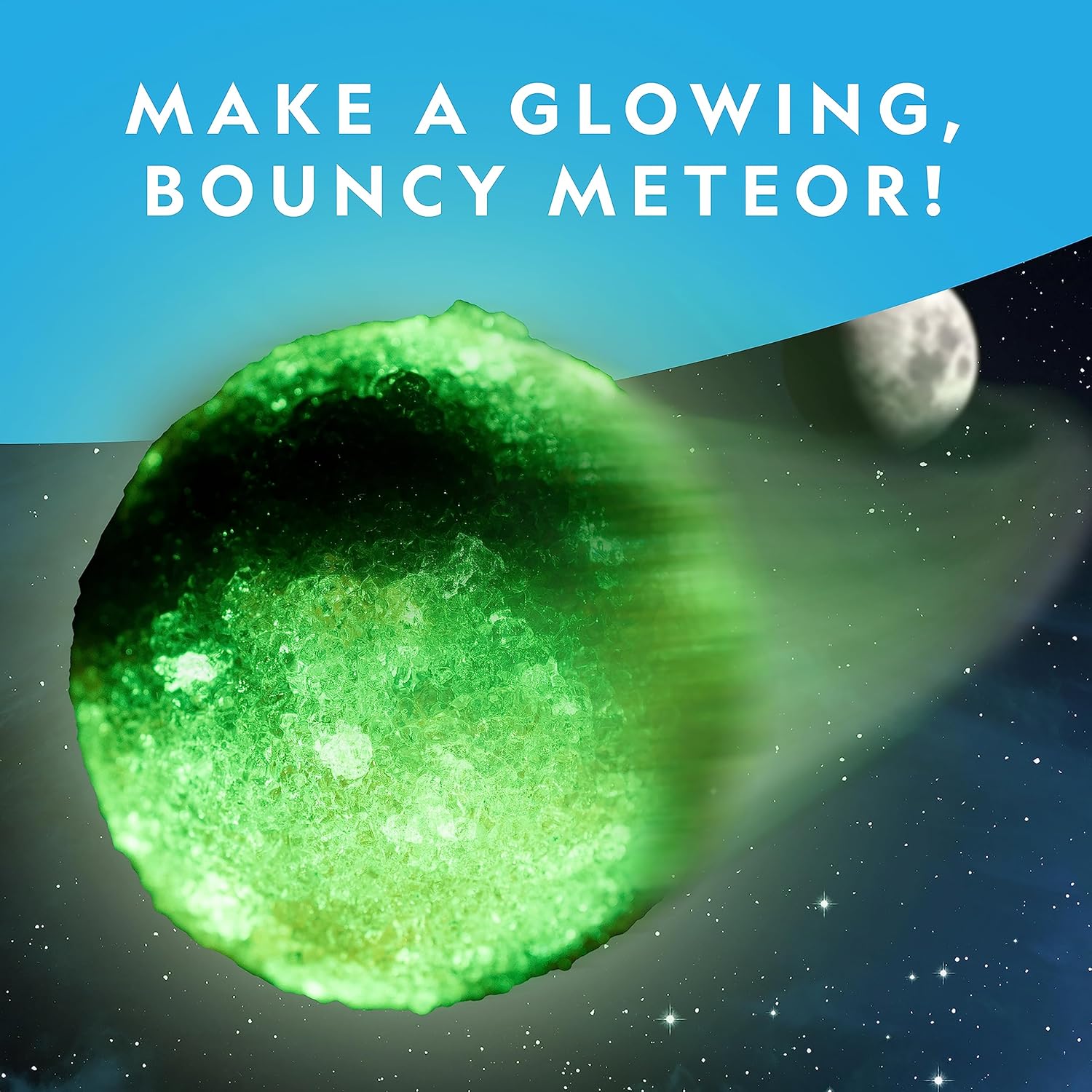 National Geographic Glow In The Dark Meteor Bouncy Balls for Kids - Thrilling Space Ball Craft Kit Creates 2 Jumping Balls for Kids Toys | STEM Educational Science Kits Space Gifts for 8+ Year Olds