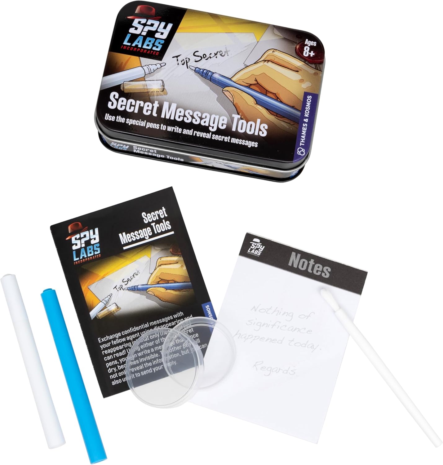 Thames & Kosmos Spy Labs Secret Message Tools, Detective Toy with Invisible Ink Pen for Exchanging Confidential Messages, Toys to Develop Problem-Solving Skills, Age 8+