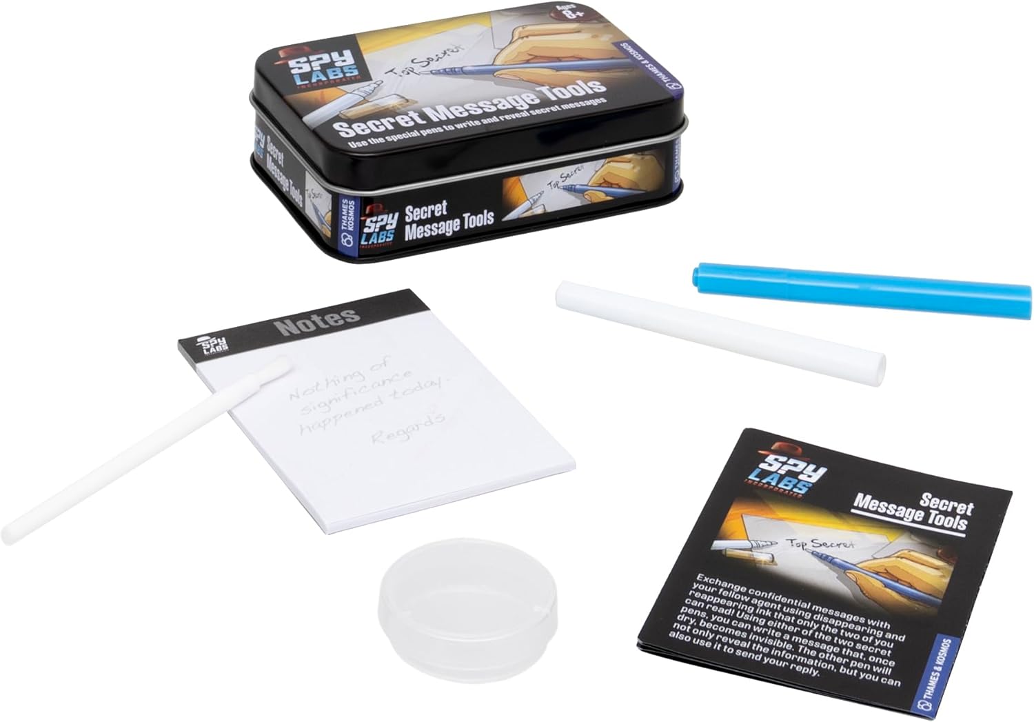 Thames & Kosmos Spy Labs Secret Message Tools, Detective Toy with Invisible Ink Pen for Exchanging Confidential Messages, Toys to Develop Problem-Solving Skills, Age 8+