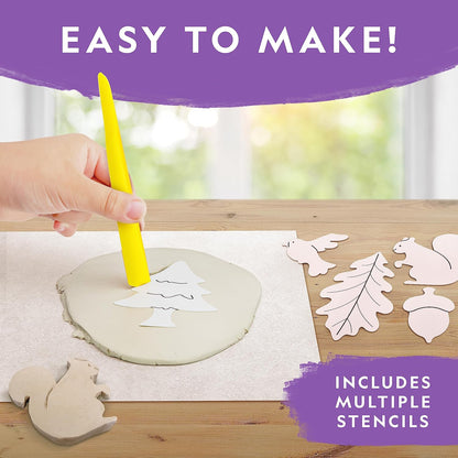 National Geographic Ornament Air Dry Clay for Kids - Kids Arts and Crafts with Modelling Clay, Stencils and Clay Tools | STEM Activity Self Hardening Clay Gifts for 8+ Year Old Boys and Girls