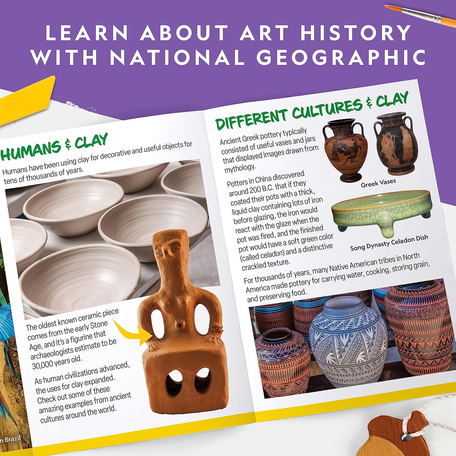 National Geographic Ornament Air Dry Clay for Kids - Kids Arts and Crafts with Modelling Clay, Stencils and Clay Tools | STEM Activity Self Hardening Clay Gifts for 8+ Year Old Boys and Girls
