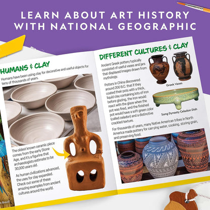 National Geographic Ornament Air Dry Clay for Kids - Kids Arts and Crafts with Modelling Clay, Stencils and Clay Tools | STEM Activity Self Hardening Clay Gifts for 8+ Year Old Boys and Girls