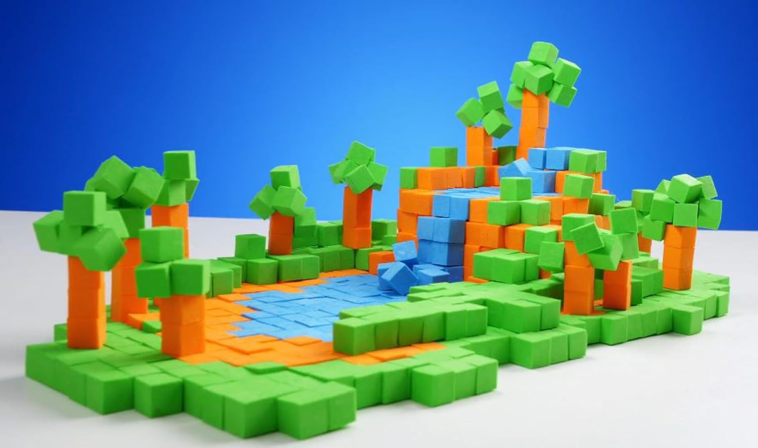 Unleash Creativity with FidlBitz Foam Building Blocks | Bag of Bitz with 3 Colours | Interact, Create and Build in 2D and 3D | Fidget and Sensory Fun for Kids | Open-Ended Play | 30g Block Set