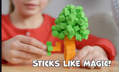Unleash Creativity with FidlBitz Foam Building Blocks | Bag of Bitz with 3 Colours | Interact, Create and Build in 2D and 3D | Fidget and Sensory Fun for Kids | Open-Ended Play | 30g Block Set