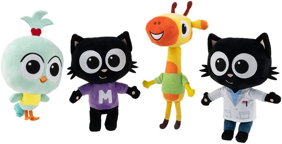Milo Black Cat Plush Stuffed Animal - 20cm Doctor Milo Soft Toys from the Milo Animated Series | Cute Talking Cat Teddy Bear with Sounds and Phrases | Adorable Cartoon Musical Toys for 1 Year Old