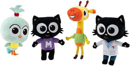Milo Black Cat Plush Stuffed Animal - 20cm Doctor Milo Soft Toys from the Milo Animated Series | Cute Talking Cat Teddy Bear with Sounds and Phrases | Adorable Cartoon Musical Toys for 1 Year Old