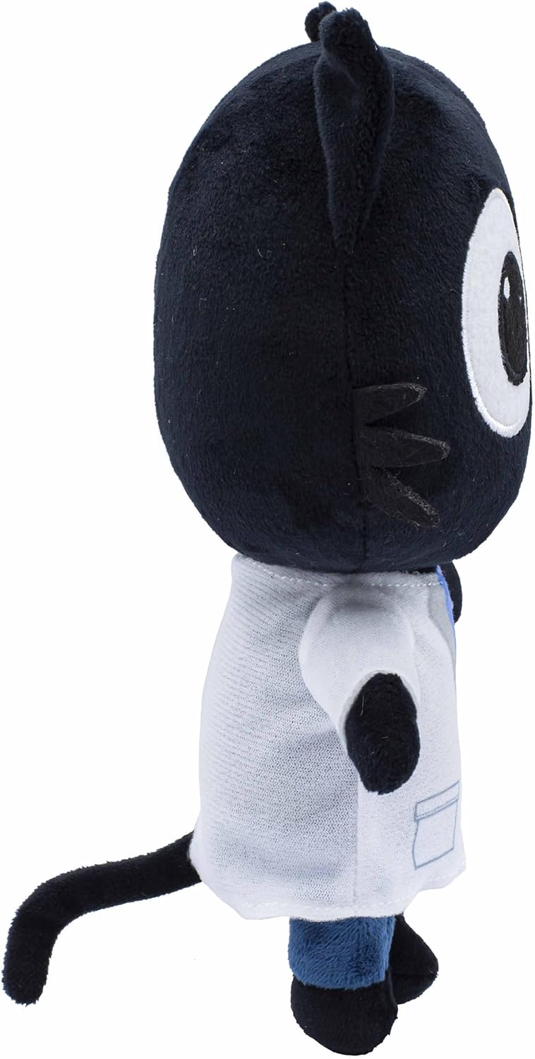 Milo Black Cat Plush Stuffed Animal - 20cm Doctor Milo Soft Toys from the Milo Animated Series | Cute Talking Cat Teddy Bear with Sounds and Phrases | Adorable Cartoon Musical Toys for 1 Year Old