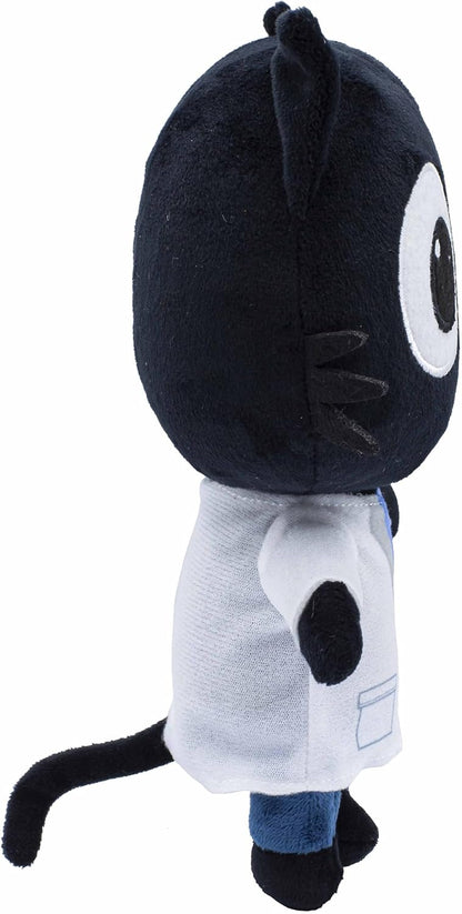 Milo Black Cat Plush Stuffed Animal - 20cm Doctor Milo Soft Toys from the Milo Animated Series | Cute Talking Cat Teddy Bear with Sounds and Phrases | Adorable Cartoon Musical Toys for 1 Year Old