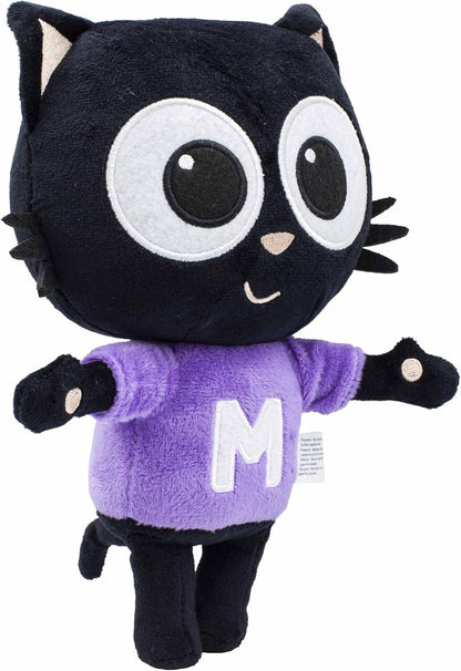 BANDAI Milo Black Cat Plush Toys - 20cm Everyday Milo Cat Teddy from the Milo Animated Series | Cute and Cuddly Boys and Girls Toys with Soft Touch Material | Adorable Cartoon Cat Toys for Kids