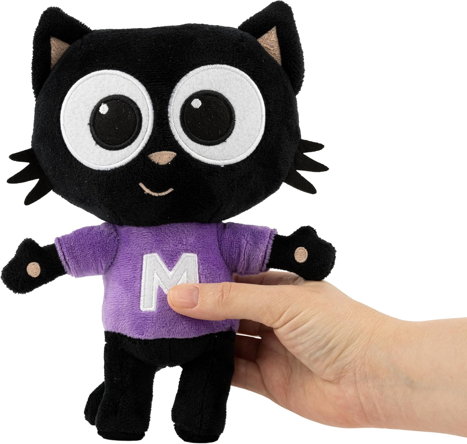 BANDAI Milo Black Cat Plush Toys - 20cm Everyday Milo Cat Teddy from the Milo Animated Series | Cute and Cuddly Boys and Girls Toys with Soft Touch Material | Adorable Cartoon Cat Toys for Kids