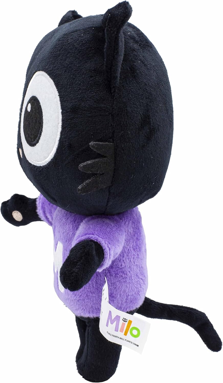 BANDAI Milo Black Cat Plush Toys - 20cm Everyday Milo Cat Teddy from the Milo Animated Series | Cute and Cuddly Boys and Girls Toys with Soft Touch Material | Adorable Cartoon Cat Toys for Kids