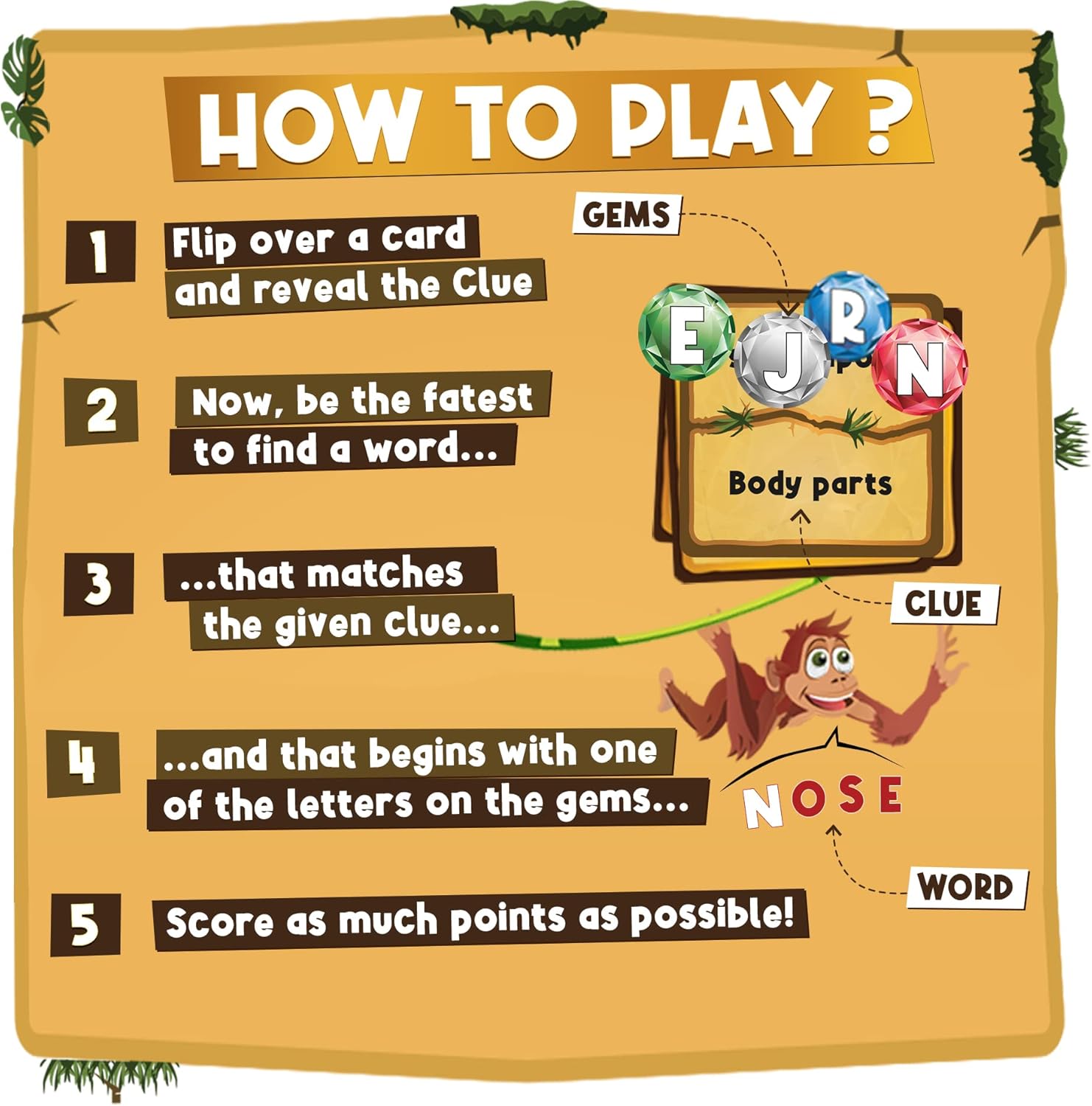 SAVANA Take Gem All - Hilarious Categories Board Games for Family Night | Family Games for Kids and Adults | Party Games from 1 to 8 Players