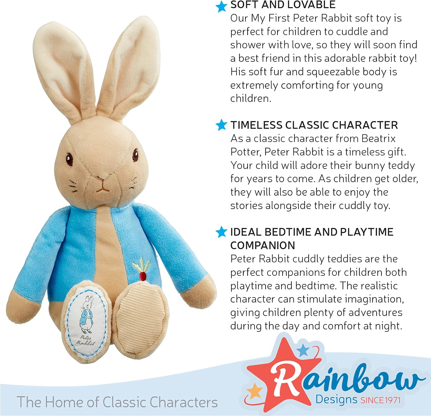 Beatrix Potter My First Peter Rabbit PO1227, Beige and Blue