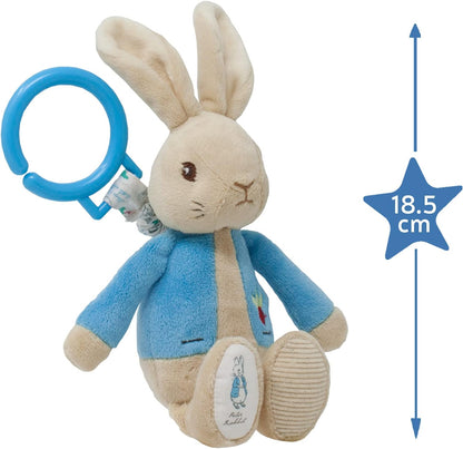 Rainbow Designs PO1451 Beatrix Potter Peter Rabbit Jiggle Attachable Soft Toy - Unisex Pram Toy for Toddlers and Babies