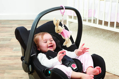Rainbow Designs PO1452 Beatrix Potter Flopsy Jiggle Attachable Peter Rabbit Pram Toy,Pink