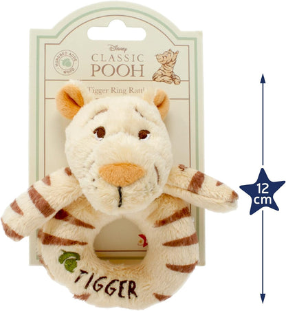 Rainbow Designs Winnie The Pooh Tigger Rattle - Official Disney Newborn Gift for Babies
