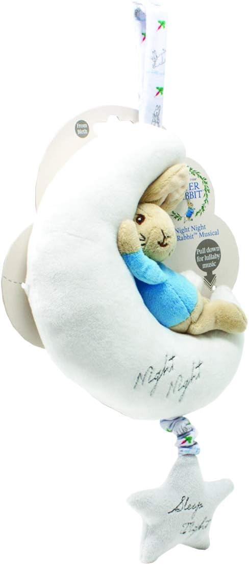 Rainbow Designs PO1501 Beatrix Potter Night Musical Peter Rabbit Toy,White