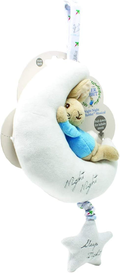 Rainbow Designs PO1501 Beatrix Potter Night Musical Peter Rabbit Toy,White