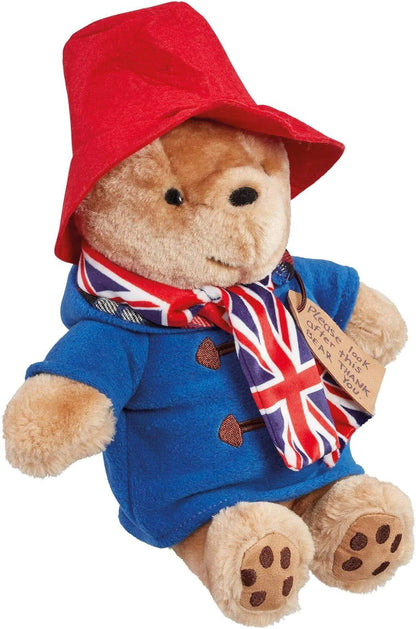 Rainbow Designs Cuddly Paddington Bear Soft Toy in Signature Duffle Coat, Felt Hat & Union Jack Scarf - Charming Toddler Plush Toy For Babies & Collectors | Stylish British Memento Gift