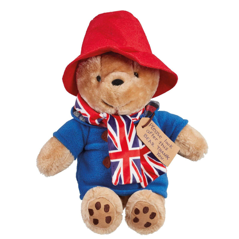 Rainbow Designs Cuddly Paddington Bear Soft Toy in Signature Duffle Coat, Felt Hat & Union Jack Scarf - Charming Toddler Plush Toy For Babies & Collectors | Stylish British Memento Gift