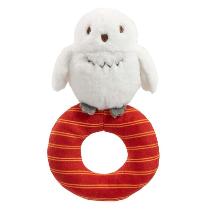 Rainbow Designs Harry Potter Hedwig Plush Baby Rattle - Soft Sensory Toy for Newborns – Suitable from Birth Ring Rattle for Early Development – Playtime and On-The-Go Companion