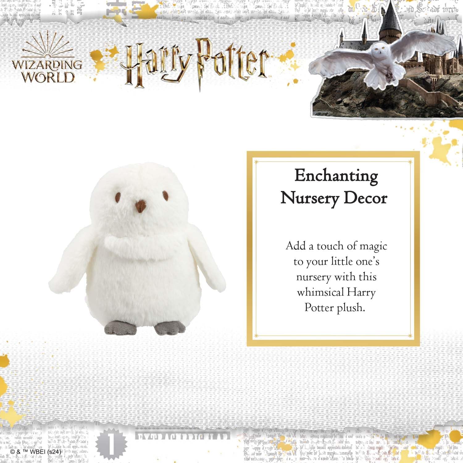 Rainbow Designs Hedwig Harry Potter Plush - My First Stars of Hogwarts - Soft Cuddly Owl Teddy - Gentle Naptime Companion Suitable from Birth