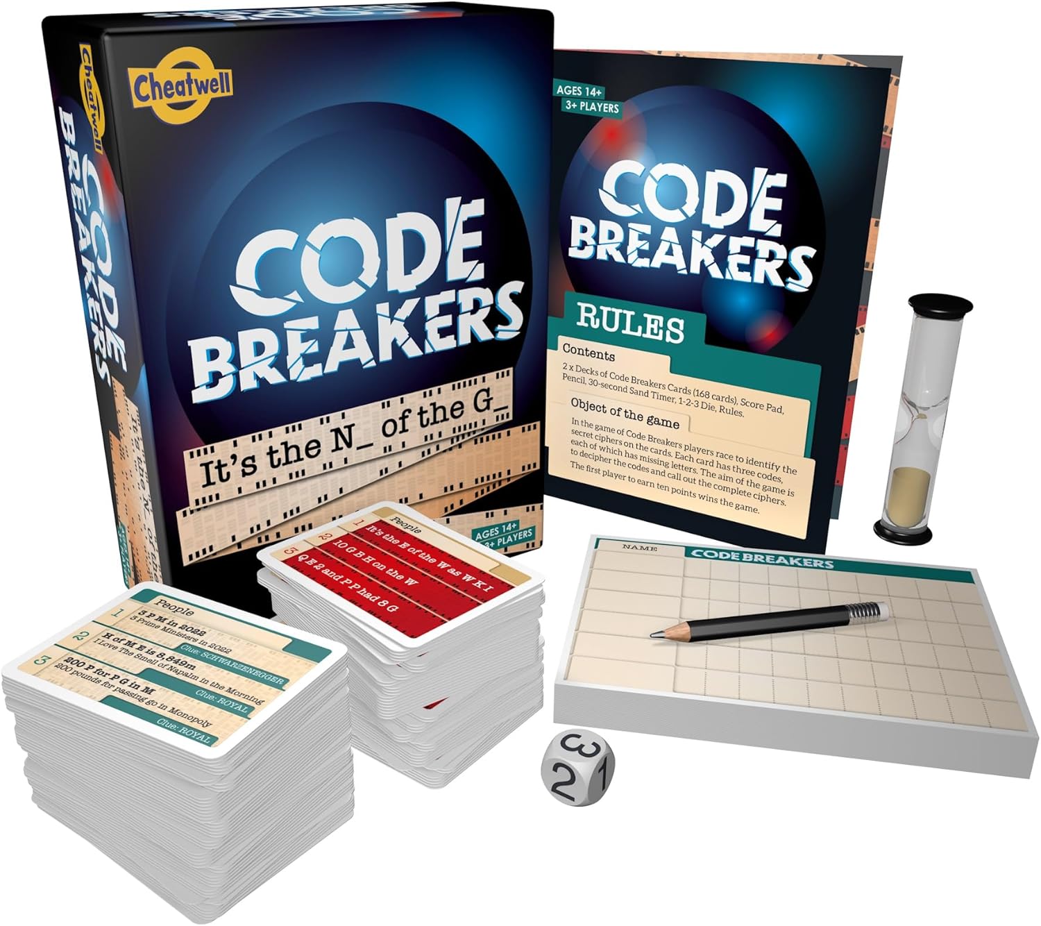 Cheatwell Games Code Breakers - Party Word Game - Solve The Puzzle - Crack The Code - Over 500 Ciphers - Ages 14+, 3+ Players - It's the N___ of the G___