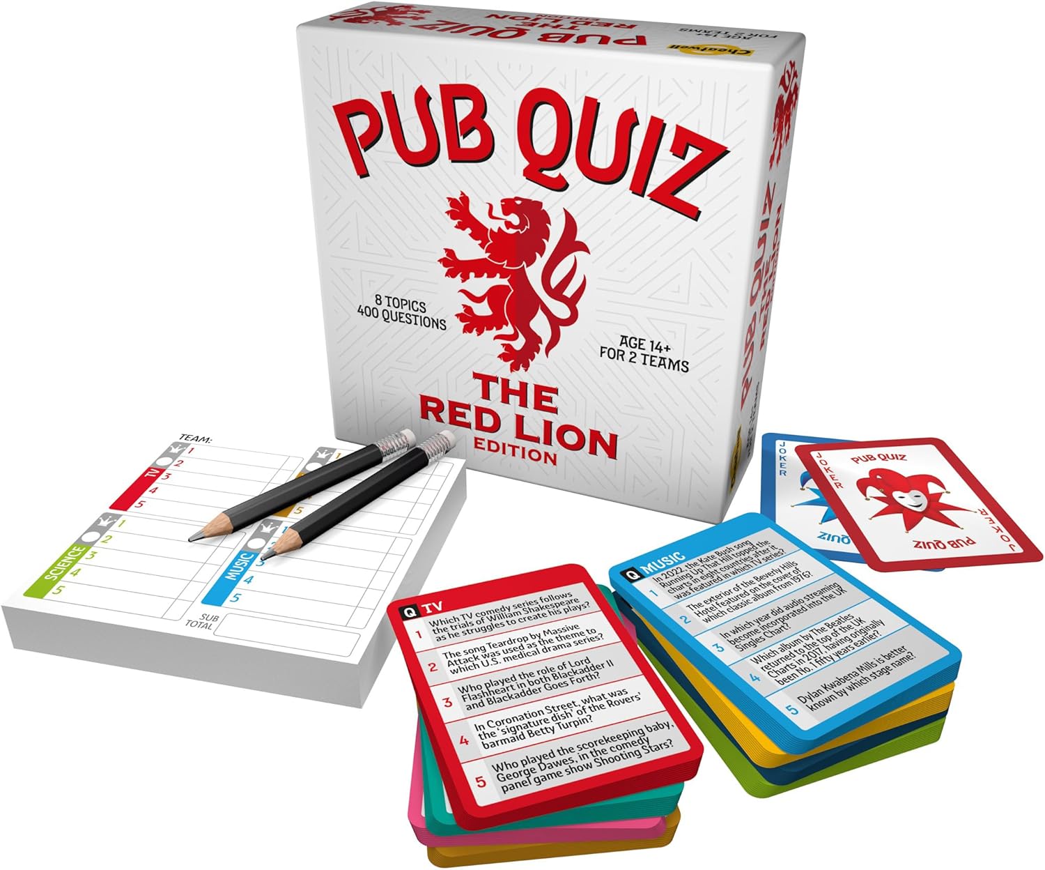 CHEATWELL GAMES The Red Lion Pub Quiz - 400 Questions - Comes With Answer Pad & Pencils - Ages 14+