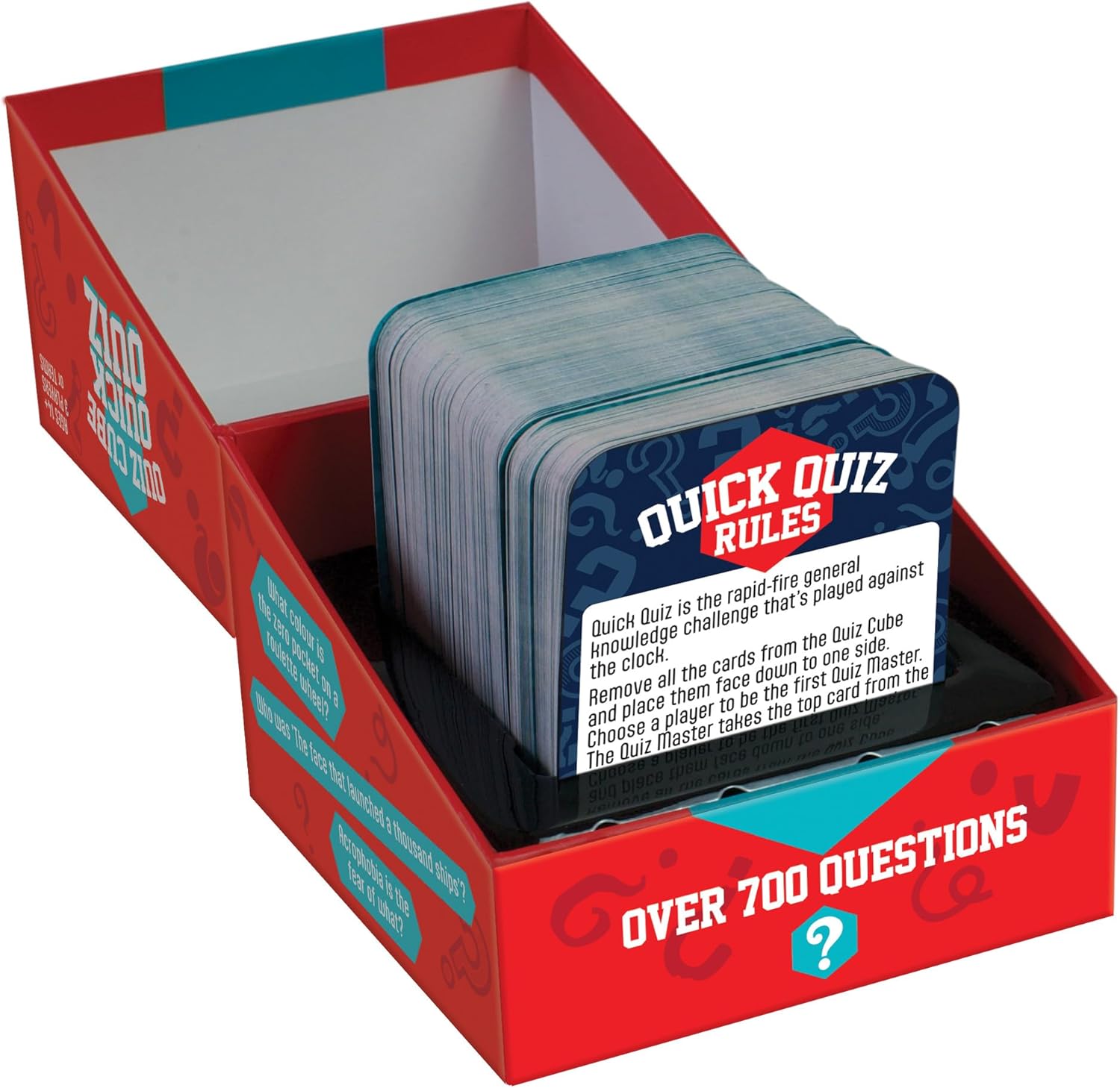 Cheatwell Games Quiz Cube Quick Quiz | Trivia Game With 744 General Knowledge Questions, Red
