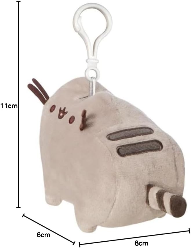 Aurora, 61534, Classic Pusheen Keyring, Soft Toy, Grey