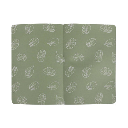 Half Moon Bay All Dreams Is Beginning - The BFG - Green/White 5.5 x 8.2 Inch FSC Paper A5 Softcover Composition Notebook