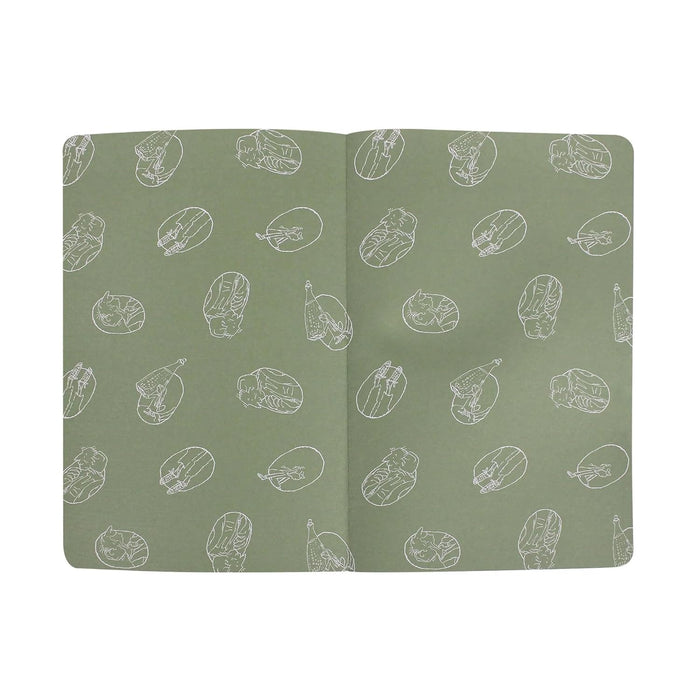 Half Moon Bay All Dreams Is Beginning - The BFG - Green/White 5.5 x 8.2 Inch FSC Paper A5 Softcover Composition Notebook