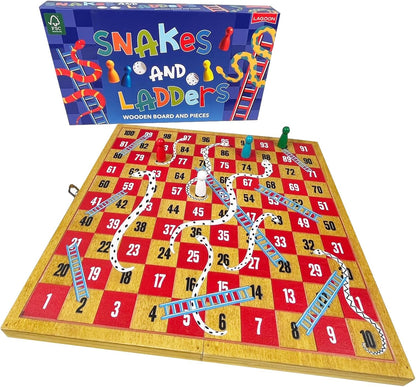 Lagoon Snakes and Ladders Wooden Board Game