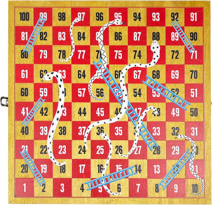 Lagoon Snakes and Ladders Wooden Board Game