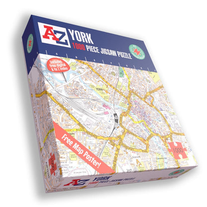 A to Z Map of York Jigsaw Puzzle For Adults - 1000 Piece Jigsaw Puzzle Gift - Map jigsaw Puzzles, Map Gift