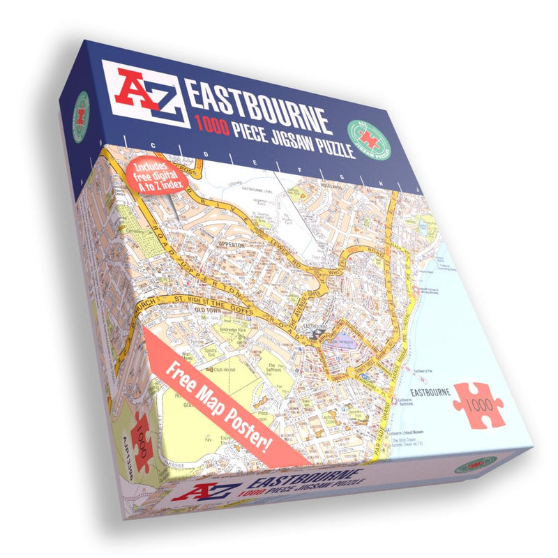 A to Z Map of Eastbourne Jigsaw Puzzle For Adults - 1000 Piece Jigsaw Puzzle Gift - Map jigsaw Puzzles, Map Gift