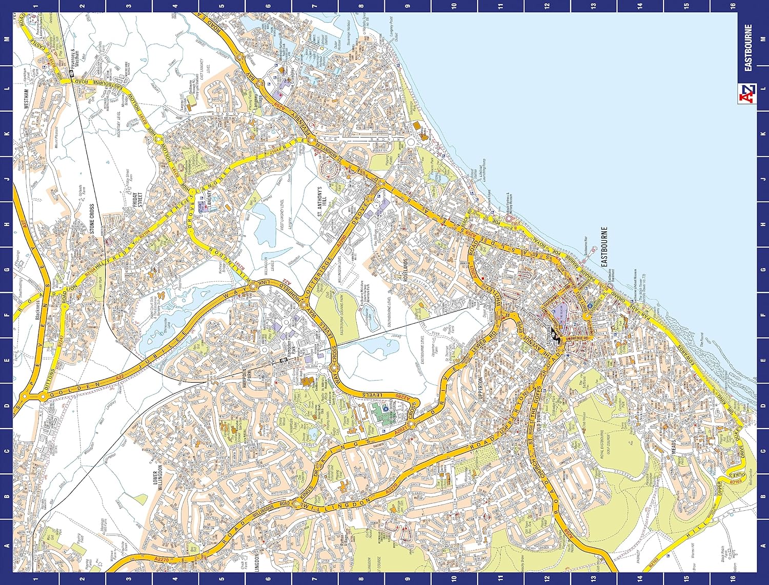 A to Z Map of Eastbourne Jigsaw Puzzle For Adults - 1000 Piece Jigsaw Puzzle Gift - Map jigsaw Puzzles, Map Gift