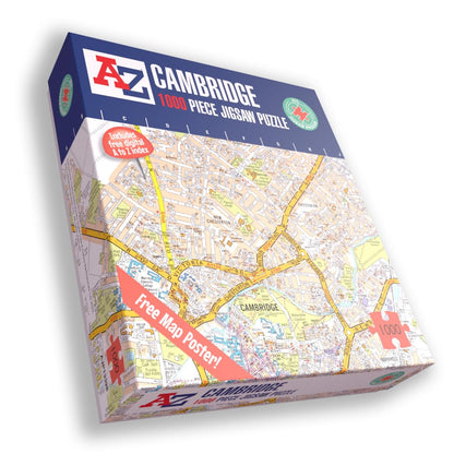 A to Z Map of Cambridge Jigsaw Puzzle For Adults - 1000 Piece Jigsaw Puzzle Gift - Map jigsaw Puzzles, Map Gift