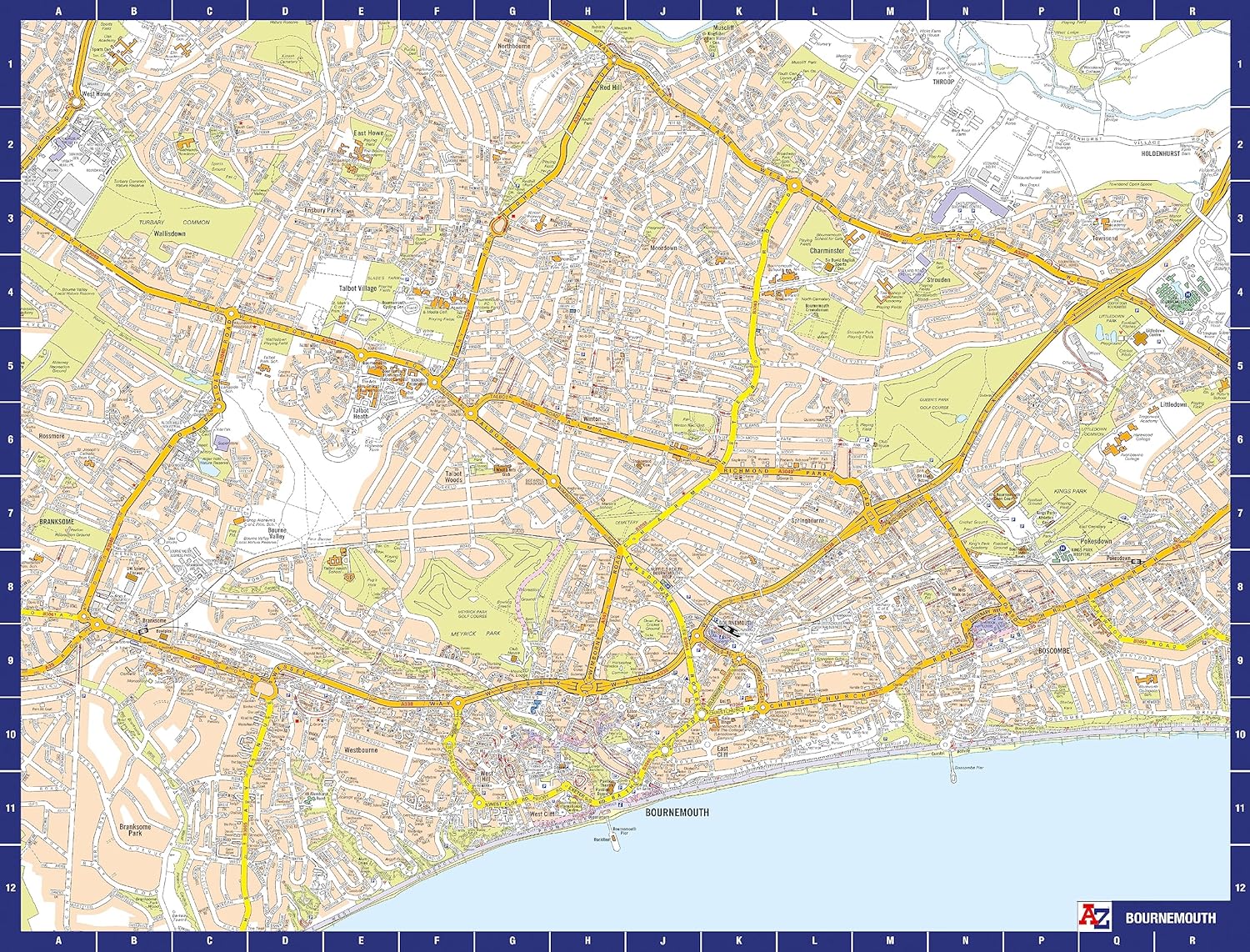 A to Z Map of Bournemouth Jigsaw Puzzle For Adults - 1000 Piece Jigsaw Puzzle Gift - Map jigsaw Puzzles, Map Gift