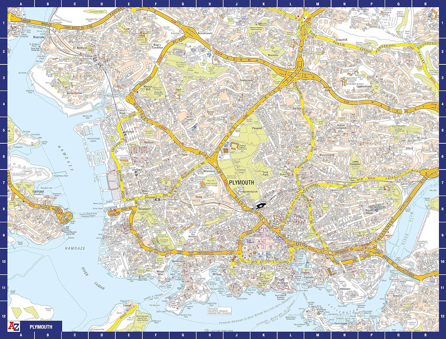 A to Z Map of Plymouth Jigsaw Puzzle For Adults - 1000 Piece Jigsaw Puzzle Gift - Map jigsaw Puzzles, Map Gift