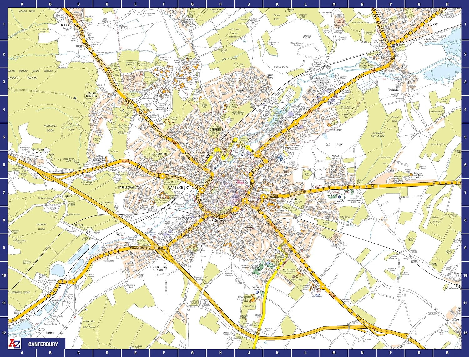 A to Z Map of Canterbury Jigsaw Puzzle For Adults - 1000 Piece Jigsaw Puzzle Gift - Map jigsaw Puzzles, Map Gift