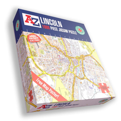 A to Z Map of Lincoln Jigsaw Puzzle For Adults - 1000 Piece Jigsaw Puzzle Gift - Map jigsaw Puzzles, Map Gift