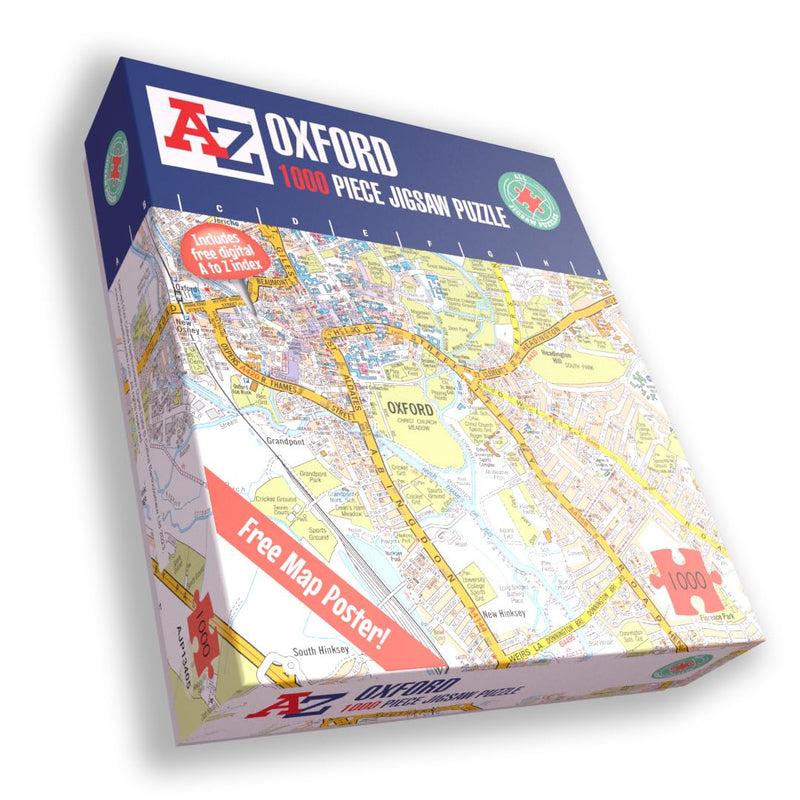 A to Z Map of Oxford Jigsaw Puzzle For Adults - 1000 Piece Jigsaw Puzzle Gift - Map jigsaw Puzzles, Map Gift