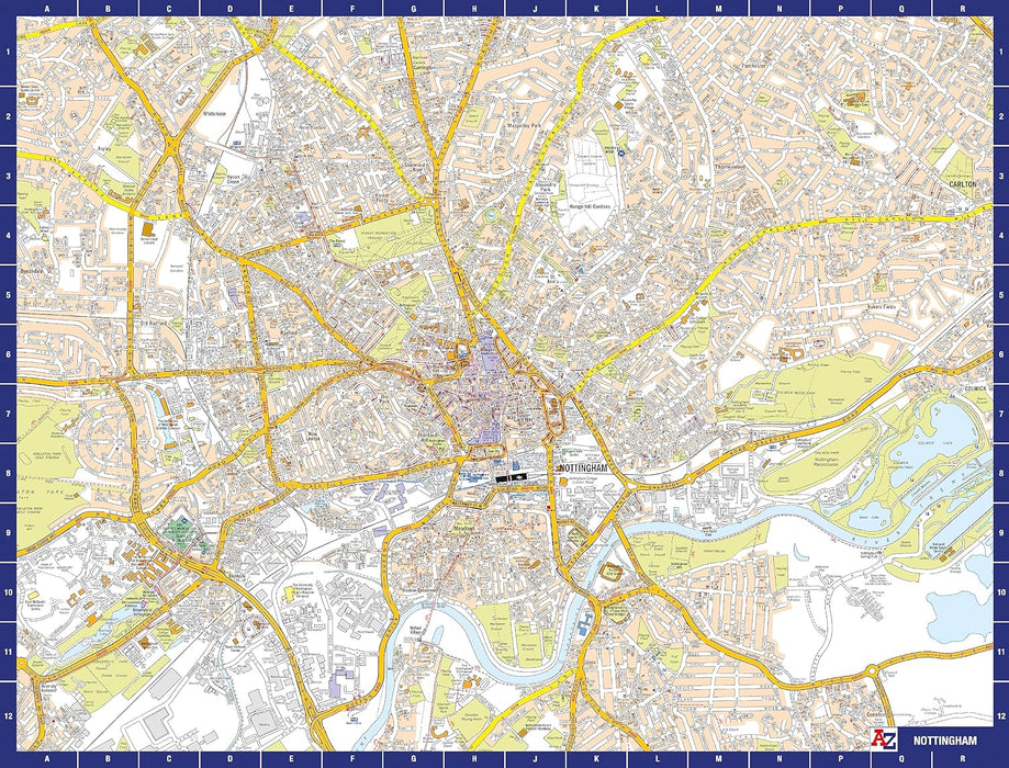 A to Z Map of Nottingham Jigsaw Puzzle For Adults - 1000 Piece Jigsaw Puzzle Gift - Map jigsaw Puzzles, Map Gift