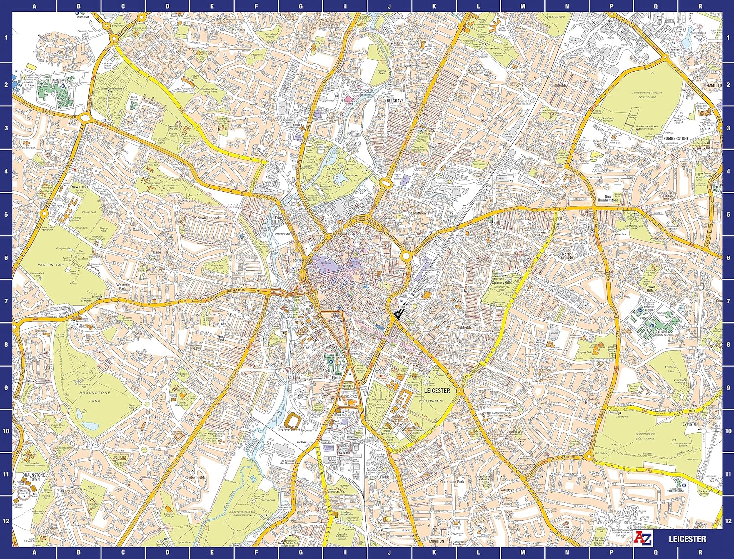 A to Z Map of Leicester Jigsaw Puzzle For Adults - 1000 Piece Jigsaw Puzzle Gift - Map jigsaw Puzzles, Map Gift